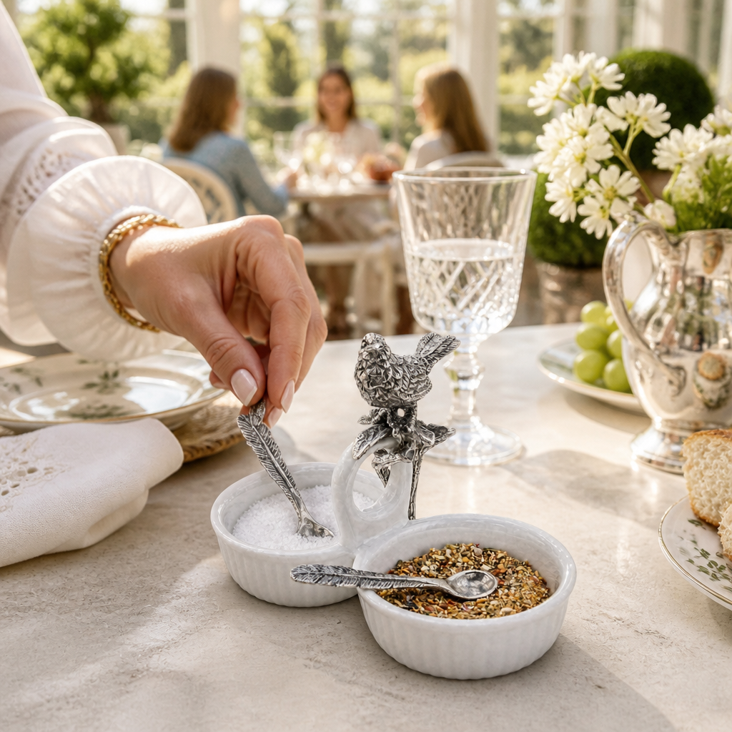 Song Bird Dbl Salt Cellar