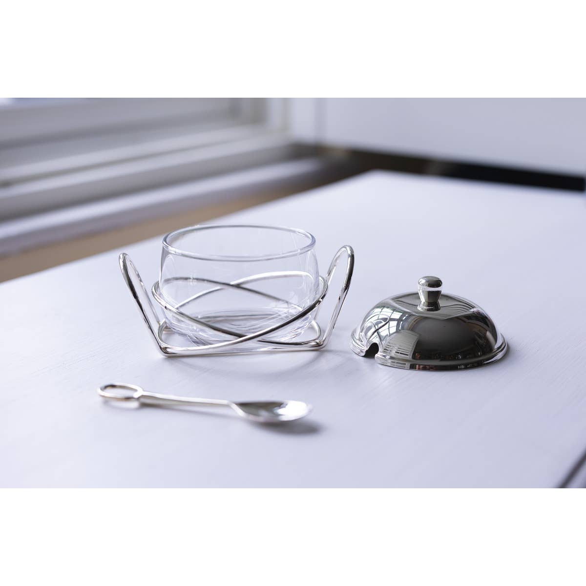 Preserve Dish, Spoon & Rack Silverplated