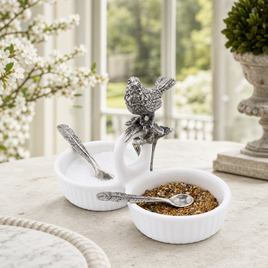 Song Bird Dbl Salt Cellar