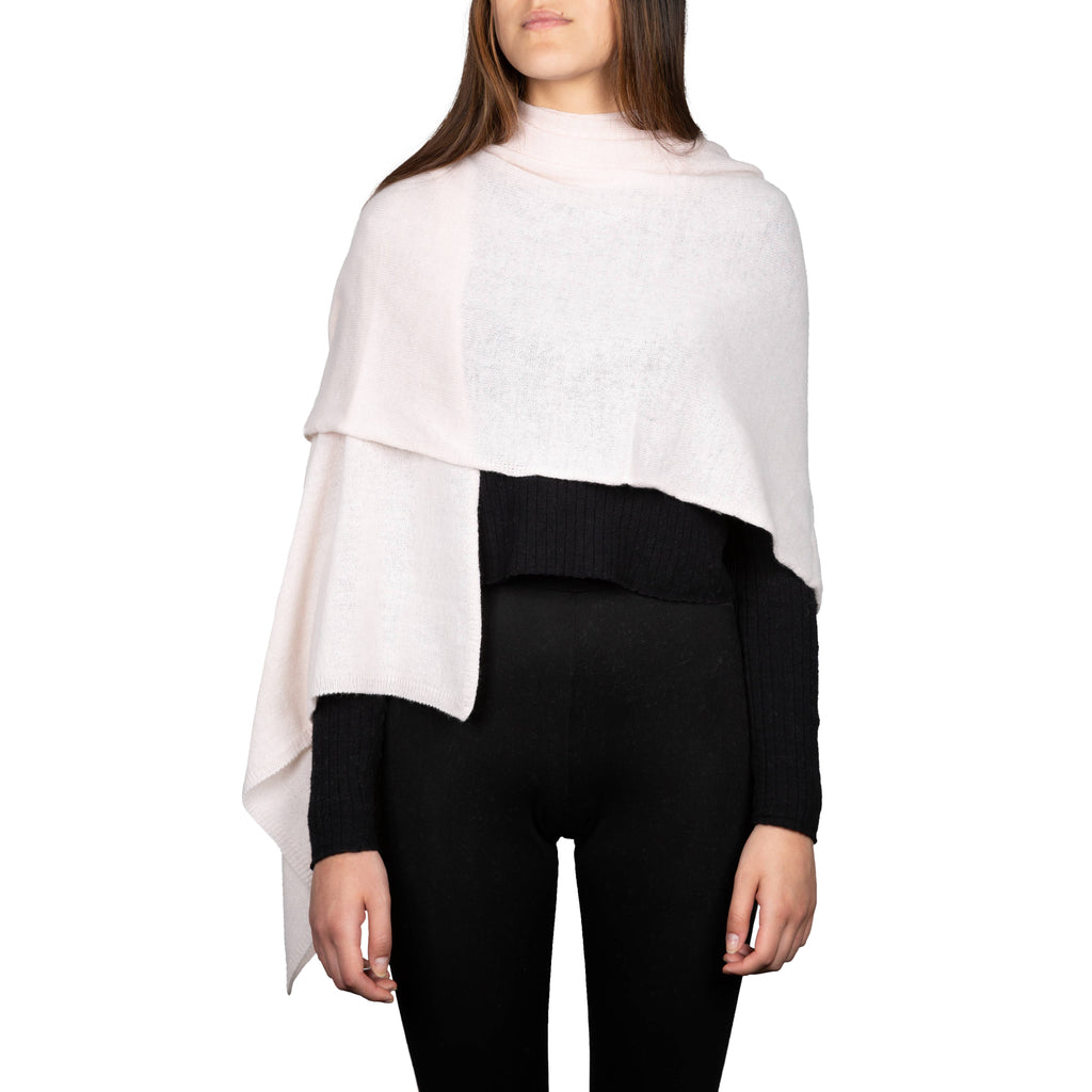 Benny Top - Classic pure cashmere stole for women: Rosa baby
