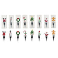 Zinc Alloy Wine Stopper w/ Hand-Painted Glass Holiday Icon, 8 Styles