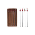Cocktail Stirrers with Hand-Blown Glass Candies, Boxed Set of 4